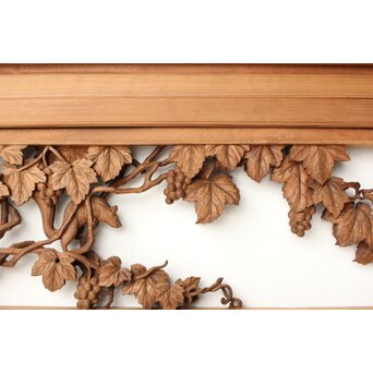 大島五雲 井波彫刻 葡萄と栗鼠 2枚1組　R0453 