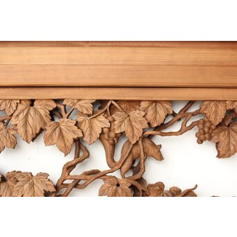 大島五雲 井波彫刻 葡萄と栗鼠 2枚1組　R0453 