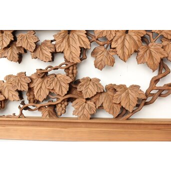 大島五雲 井波彫刻 葡萄と栗鼠 2枚1組　R0453 