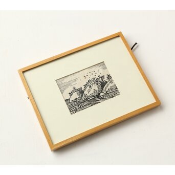 平塚運一 木版画 【新羅古墳群 慶州】Z565