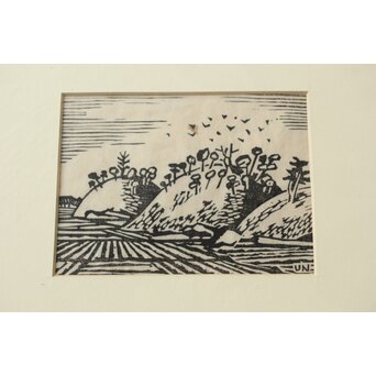 平塚運一 木版画 【新羅古墳群 慶州】Z565 