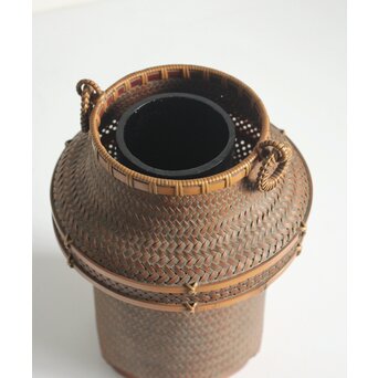 小菅吼月 竹編花籠　U366 