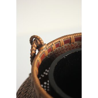 小菅吼月 竹編花籠　U366 