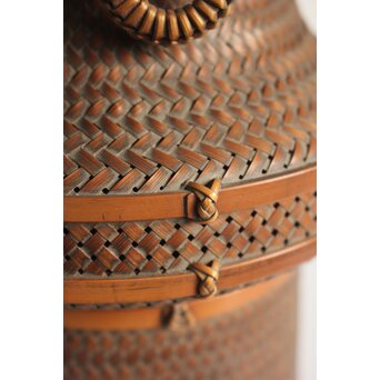 小菅吼月 竹編花籠　U366 