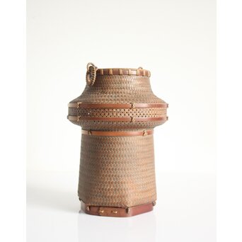 小菅吼月 竹編花籠　U366