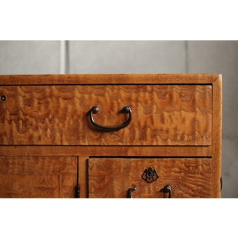 桑無垢玉杢 抽斗 和箪笥　C411 