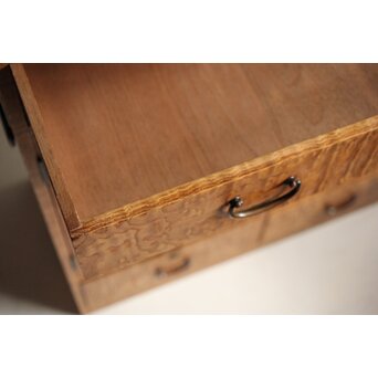 桑無垢玉杢 抽斗 和箪笥　C411 