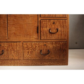 桑無垢玉杢 抽斗 和箪笥　C411 