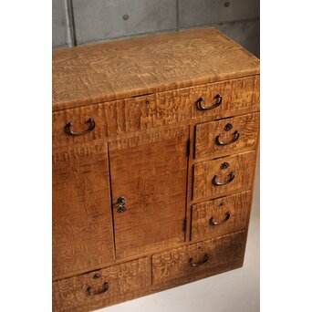桑無垢玉杢 抽斗 和箪笥　C411 
