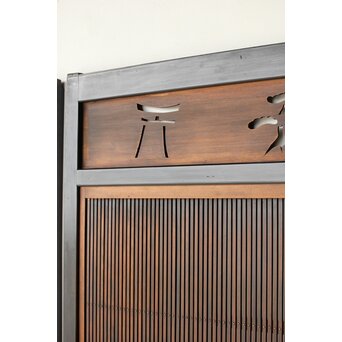 黒枠 上部透かし格子戸 3枚1組　L1153Y 