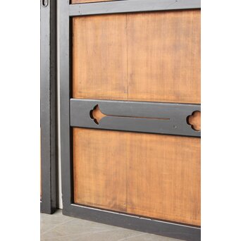 黒枠 上部透かし格子戸 3枚1組　L1153Y 