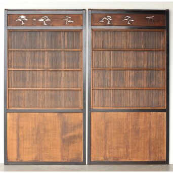 黒枠 上部透かし格子戸 3枚1組　L1153Y AB　ウラ