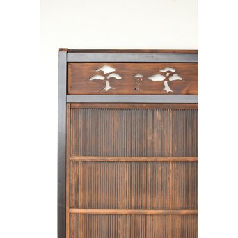 黒枠 上部透かし格子戸 3枚1組　L1153Y 