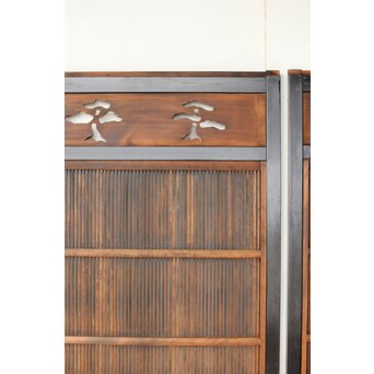 黒枠 上部透かし格子戸 3枚1組　L1153Y 