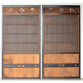 黒枠 上部透かし格子戸 3枚1組　L1153Y AB　表