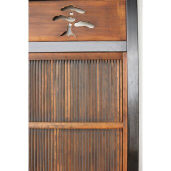 黒枠 上部透かし格子戸 3枚1組　L1153Y 