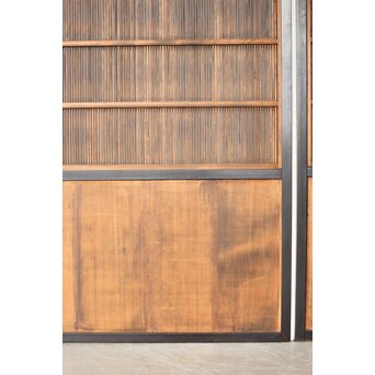 黒枠 上部透かし格子戸 3枚1組　L1153Y 