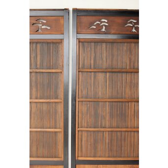 黒枠 上部透かし格子戸 3枚1組　L1153Y 