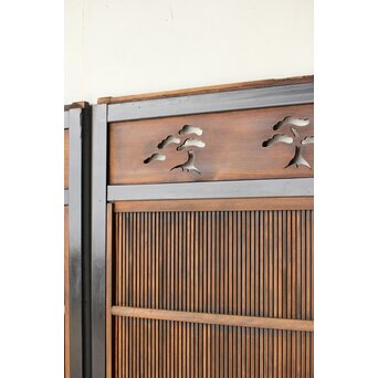 黒枠 上部透かし格子戸 3枚1組　L1153Y 