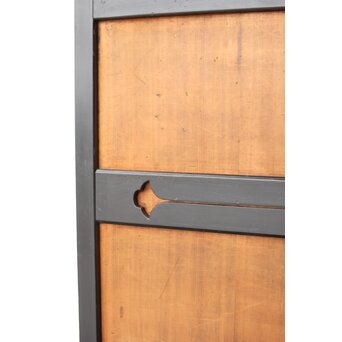 黒枠 上部透かし格子戸 3枚1組　L1153Y 