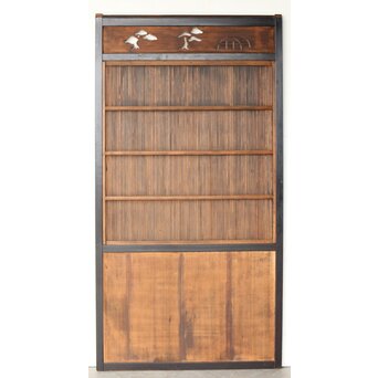 黒枠 上部透かし格子戸 3枚1組　L1153Y C　ウラ