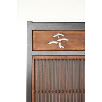 黒枠 上部透かし格子戸 3枚1組　L1153Y 