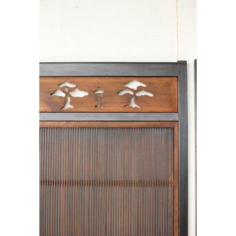 黒枠 上部透かし格子戸 3枚1組　L1153Y 