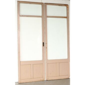 アンティーク クリアガラス戸 2枚1組　D193 ウラ