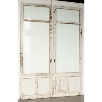 アンティーク クリアガラス戸 2枚1組　D193