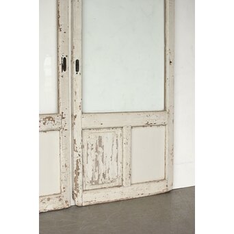 アンティーク クリアガラス戸 2枚1組　D193 