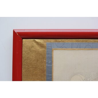 光挙銘 しゃれこうべ 骸骨 野晒 春画 絹本額装　Z567 