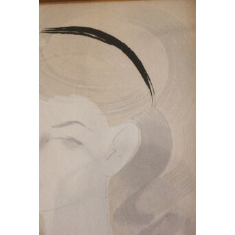 東郷青児 婦人像 色紙額装　Z569 