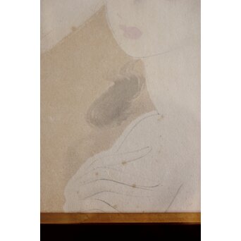 東郷青児 婦人像 色紙額装　Z569 