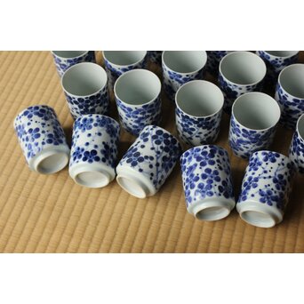 北村和善 川瀬竹春 染付光琳梅 湯呑 20客　P511 