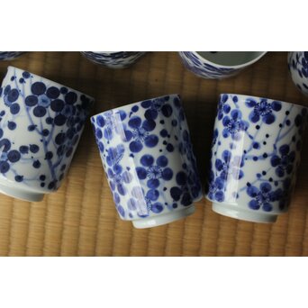 北村和善 川瀬竹春 染付光琳梅 湯呑 20客　P511 