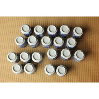 北村和善 川瀬竹春 染付光琳梅 湯呑 20客　P511 