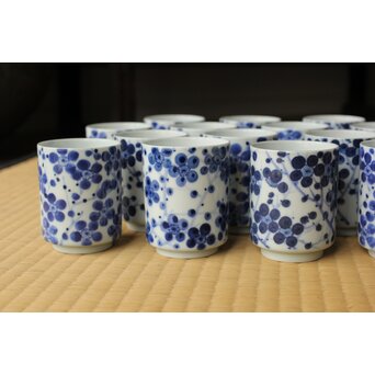 北村和善 川瀬竹春 染付光琳梅 湯呑 20客　P511 