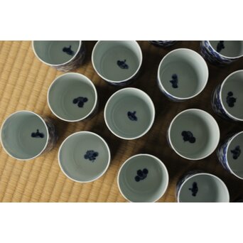 北村和善 川瀬竹春 染付光琳梅 湯呑 20客　P511 