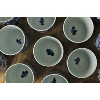 北村和善 川瀬竹春 染付光琳梅 湯呑 20客　P511 