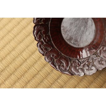 音丸耕堂 霊芝紋茶托 瓶敷　X571 