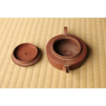 清晚期 周盘壺 朱泥紫泥急須/茶壺 単孔 閉門即是深山　P513 