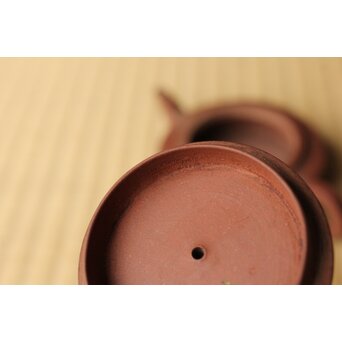 清晚期 周盘壺 朱泥紫泥急須/茶壺 単孔 閉門即是深山　P513 