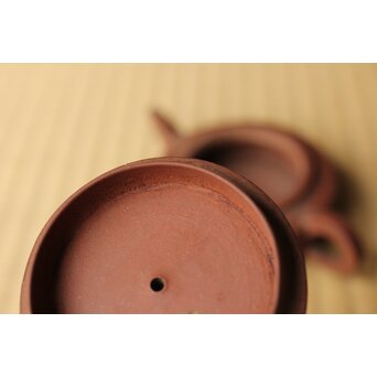 清晚期 周盘壺 朱泥紫泥急須/茶壺 単孔 閉門即是深山　P513 