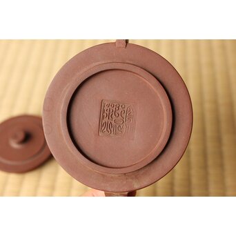 清晚期 周盘壺 朱泥紫泥急須/茶壺 単孔 閉門即是深山　P513 