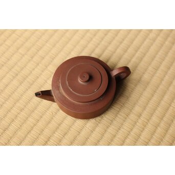 清晚期 周盘壺 朱泥紫泥急須/茶壺 単孔 閉門即是深山　P513 