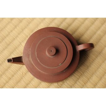 清晚期 周盘壺 朱泥紫泥急須/茶壺 単孔 閉門即是深山　P513 