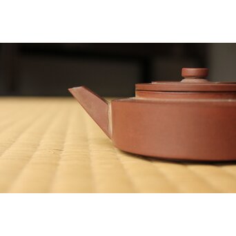 清晚期 周盘壺 朱泥紫泥急須/茶壺 単孔 閉門即是深山　P513 