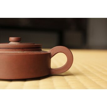 清晚期 周盘壺 朱泥紫泥急須/茶壺 単孔 閉門即是深山　P513 