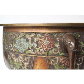 乾隆意 宣徳銅七宝瓶掛　M447 