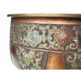 乾隆意 宣徳銅七宝瓶掛　M447 